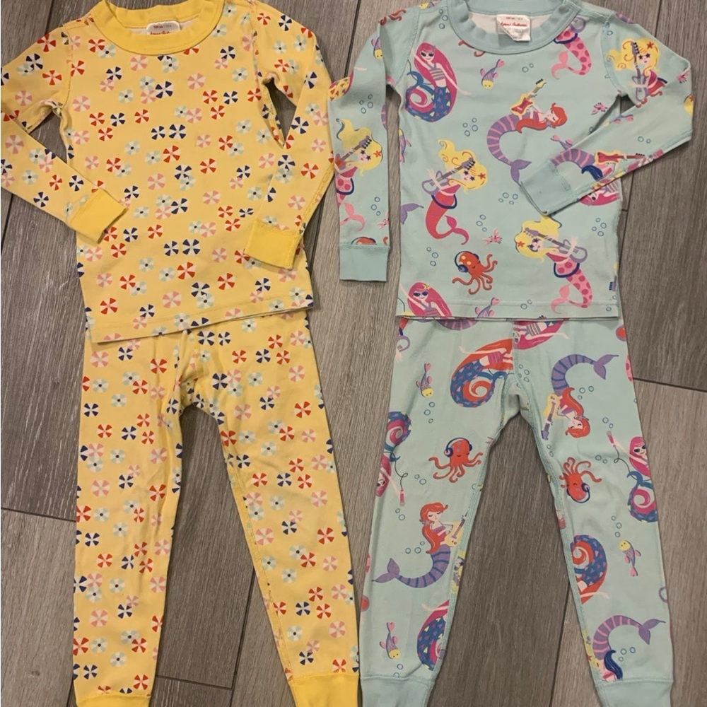 Hanna Andersson Yellow and Blue Kids Pajama Set